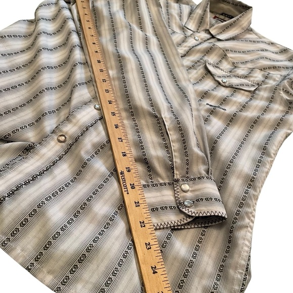 Western Billabong Slim Fit Men’s Pearl Button Shirt-Size Large - Picture 10 of 13